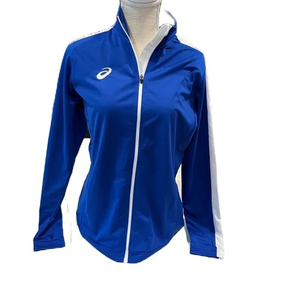 Vintage ASICS Royal Blue Track Jacket with White Trim women’s m - Picture 1 of 7